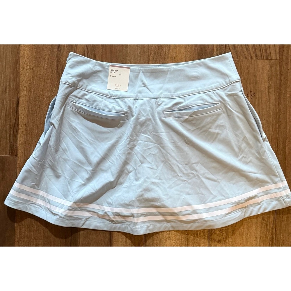 CALIA by Carrie Underwood Light Blue Athletic Skort with White Stripes - Picture 10 of 10